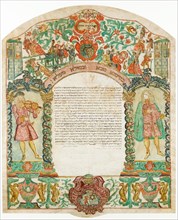 Ketubah (Jewish marriage contract), 1776. Artist: Anonymous