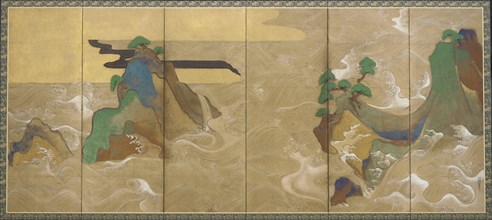 Waves at Matsushima, Early 17th cen.. Artist: Sotatsu, Tawaraya (active Early 17th cen.)