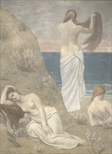 Young Girls by the Seaside, 1887. Artist: Puvis de Chavannes, Pierre Cécil (1824-1898)