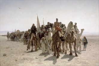 Pilgrims going to Mecca, 1861. Artist: Belly, Léon (1827-1877)