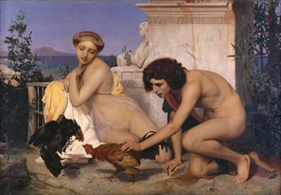 Young Greeks Attending a Cock Fight (The Cock Fight), 1846. Artist: Gerôme, Jean-Léon (1824-1904)