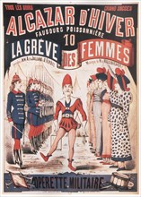 Poster for the Operetta La Grêve des femmes by A. de Villebichot, 1879-1880. Artist: Lévy, Charles (1820-1899)