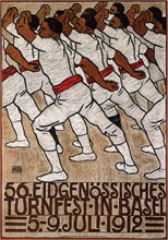 56th Federal Gymnastics Festival in Basel, 1912. Artist: Renggli, Eduard, the Younger (1882-1939)