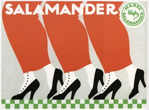 Salamander Shoes, 1912. Artist: Deutsch (Dryden), Ernst (1883-1938)