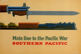 Main Line to the Pacific War. Southern Pacific Railroad, 1945. Artist: George Lerner & Lyman Power