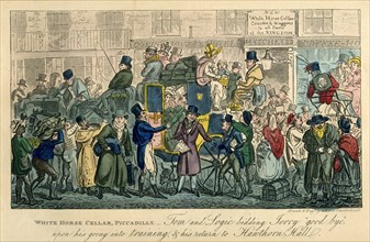White Horse Cellar, Piccadilly (From: 36 scenes from real life), 1821. Artist: Cruikshank, Isaac Robert (1789-1856)