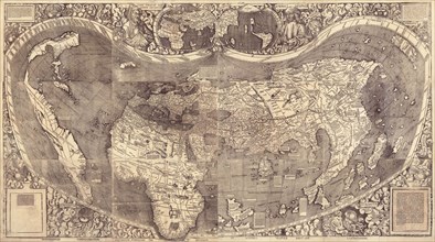 World map Universalis Cosmographia, 1507. Artist: Waldseemüller, Martin (ca 1472-1520)