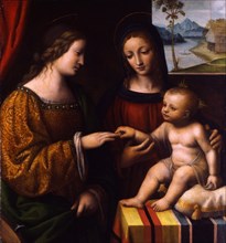 The Mystical Marriage of Saint Catherine, c. 1520. Artist: Luini, Bernardino (ca. 1480-1532)