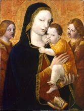 The Virgin and Child with two Angels, ca 1485. Artist: Bergognone, Ambrogio (1453-1523)
