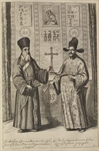 Matteo Ricci and Xu Guangqi. (From Athanasius Kircher's China Illustrata), 1667. Artist: Kircher, Athanasius (1602-1680)