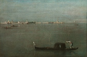 Gondolas on the Lagoon (Grey Lagoon), 1765. Artist: Guardi, Francesco (1712-1793)