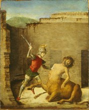 Theseus Slaying Minotaur, 1505. Artist: Cima da Conegliano, Giovanni Battista (ca. 1459-1517)
