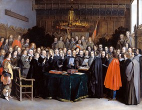 The Ratification of the Treaty of Münster, 15 May 1648, 1648. Artist: Ter Borch, Gerard, the Younger (1617-1681)