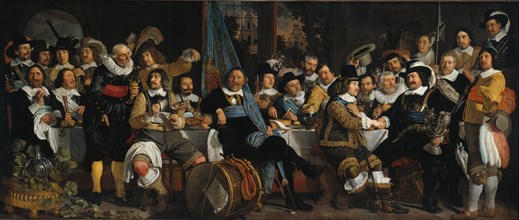 The celebration of the peace of Münster, 18 June 1648, in the headquarters of the crossbowmen's civi Artist: Helst, Bartholomeus van der (1613-1670)