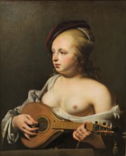 Cittern Player, ca 1637-1640. Artist: Everdingen, Caesar Boëtius van (1616-1678)