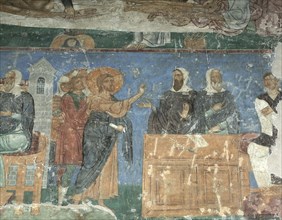 Christ Before Annas and Caiaphas, 12th century. Artist: Ancient Russian frescos