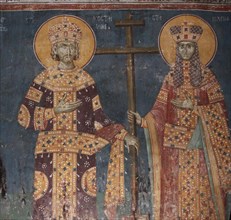 Exaltation of the Cross. Saints Constantine the Great and Helena, 1321-1322. Artist: Anonymous