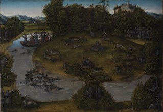 Stag Hunt with the Elector Frederick the Wise, after 1529. Artist: Cranach, Lucas, the Elder (1472-1553)