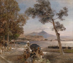 Evening mood at the Bay of Naples, 1888. Artist: Achenbach, Oswald (1827-1905)