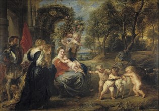 Rest on the Flight into Egypt, with Saints, c. 1635. Artist: Rubens, Pieter Paul (1577-1640)