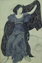 Nymph Echo. Costume design for the ballet Narcisse by N. Tcherepnin, 1911. Artist: Bakst, Léon (1866-1924)