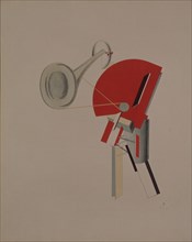 Reciter. Figurine for the opera Victory over the sun by A. Kruchenykh, 1920-1921. Artist: Lissitzky, El (1890-1941)