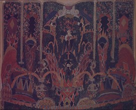Design of Masquerade curtain for the theatre play The Masquerade by M. Lermontov, 1917. Artist: Golovin, Alexander Yakovlevich (1863-1930)