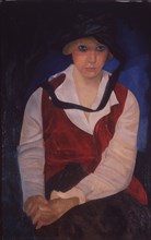 Portrait of the artist's wife, 1917. Artist: Grigoriev, Boris Dmitryevich (1886-1939)