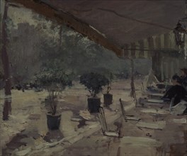 Café in Paris, 1890s. Artist: Korovin, Konstantin Alexeyevich (1861-1939)