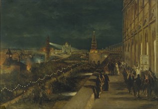 Illumination of Moscow on the occasion of the Coronation of Emperor Alexander III on 15th May 1883. Artist: Makovsky, Nikolai Yegorovich (1842-1886)