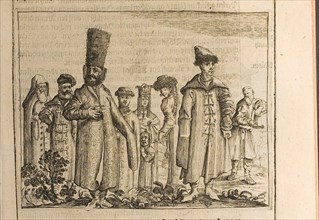 Traditional dress of Moscovites (Illustration from Travels to the Great Duke of Muscovy and the Kin Artist: Rothgiesser, Christian Lorenzen (?-1659)