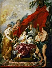 The Birth of the Dauphin at Fontainebleau (The Marie de' Medici Cycle). Artist: Rubens, Pieter Paul (1577-1640)