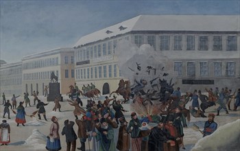 The Assassination of Alexander II on 13 March 1881. Artist: Anonymous
