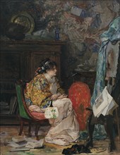 A model in the artist's studio. Artist: Palmaroli y Gónzalez, Vicente (1834-1896)