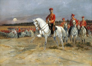 Tsarevich Nicholas Reviewing the Troops. Artist: Detaille, Édouard (1848-1912)