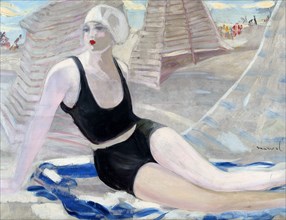Bather in black swimming suit. Artist: Marval, Jacqueline (1866-1932)