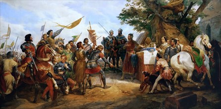 The Battle of Bouvines on 27 July 1214. Artist: Vernet, Horace (1789-1863)