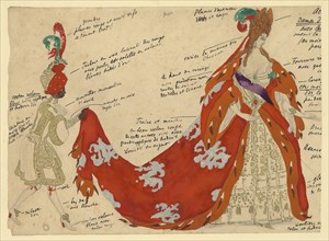 Costume design for the ballet Sleeping Beauty by P. Tchaikovsky. Artist: Bakst, Léon (1866-1924)
