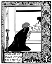 How La Beale Isoud Nursed Sir Tristram. Illustration to the book Le Morte d'Arthur by Sir Thomas M Artist: Beardsley, Aubrey (1872?1898)