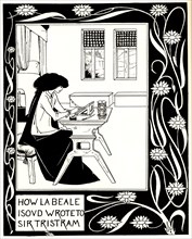 How La Beale Isoud Wrote to Sir Tristram. Illustration to the book Le Morte d'Arthur by Sir Thomas Artist: Beardsley, Aubrey (1872?1898)