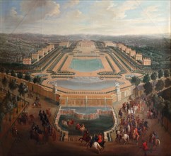 General view of the chateau and pavilions at Marly. Artist: Martin, Pierre-Denis II (1663-1742)