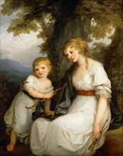 Portrait of Barbara Juliane von Krüdener (1764-1824) With Her Son Paul. Artist: Kauffmann, Angelika (1741-1807)