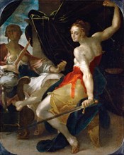 Allegory of Justice and Prudence. Artist: Spranger, Bartholomeus (1546-1611)