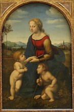 Madonna and Child with Saint John the Baptist (La belle jardinière). Artist: Raphael (1483-1520)
