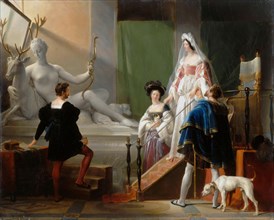 Diane de Poitiers Visiting Jean Goujon. Artist: Fragonard, Alexandre-Évariste (1780-1850)