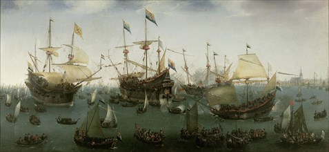 The Return to Amsterdam of the Second Expedition to the East Indies, 19 July 1599. Artist: Vroom, Hendrick Cornelisz. (1562/3-1640)