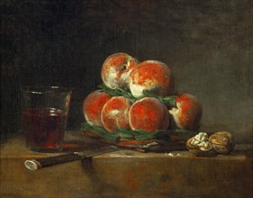 Basket of Peaches. Artist: Chardin, Jean-Baptiste Siméon (1699-1779)