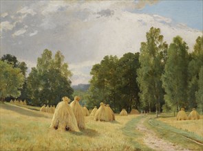 Haystacks, Preobrazhenskoe. Artist: Shishkin, Ivan Ivanovich (1832-1898)