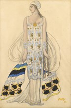 Costume design for Ida Rubinstein in the drama Phaedra (Phèdre) by Jean Racine. Artist: Bakst, Léon (1866-1924)
