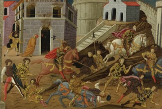 The expulsion of Tarquin and his family from Rome. Artist: Master of Marradi (Maestro di Marradi) (active 1470-1513)